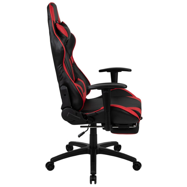 English Elm X30 Gaming Chair Ergonomic Office Chair with Fully Reclining Back, Slide-Out Footrest & Comfort Support Red CH-187230-RED-GG