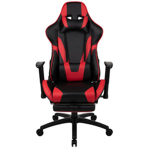 English Elm X30 Gaming Chair Ergonomic Office Chair with Fully Reclining Back, Slide-Out Footrest & Comfort Support Red CH-187230-RED-GG