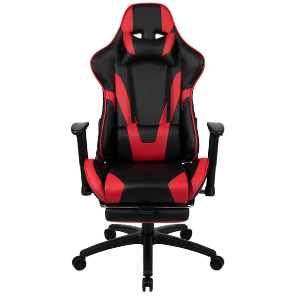 English Elm X30 Gaming Chair Ergonomic Office Chair with Fully Reclining Back, Slide-Out Footrest & Comfort Support Red CH-187230-RED-GG
