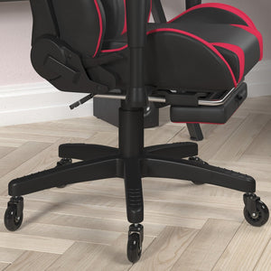English Elm X30 Gaming Chair – Ergonomic Racing-Style Design with Reclining Back, Footrest & Smooth Roller Wheels Red CH-187230-RED-RLB-GG