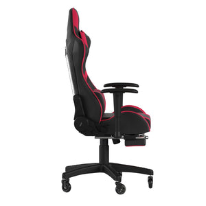English Elm X30 Gaming Chair – Ergonomic Racing-Style Design with Reclining Back, Footrest & Smooth Roller Wheels Red CH-187230-RED-RLB-GG