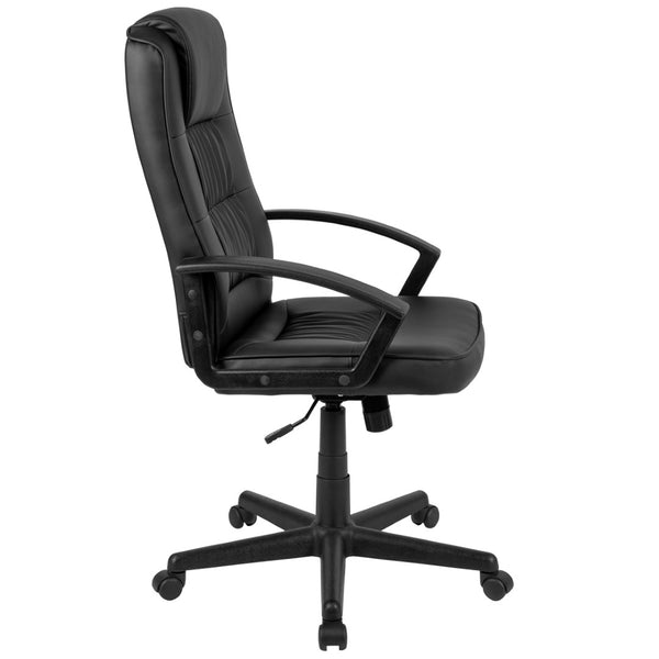 English Elm Biscayne High-Back LeatherSoft Task Office Chair - Ergonomic Comfort with Adjustable Features & Arms CH-197051X000-BK-GG