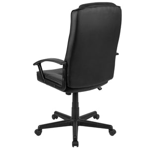 English Elm Biscayne High-Back LeatherSoft Task Office Chair - Ergonomic Comfort with Adjustable Features & Arms CH-197051X000-BK-GG