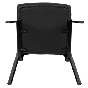 English Elm Darwin Executive Reception Chair: Sleek Black LeatherSoft Design with Sturdy Metal Frame for Comfort CH-197221X000-BK-GG