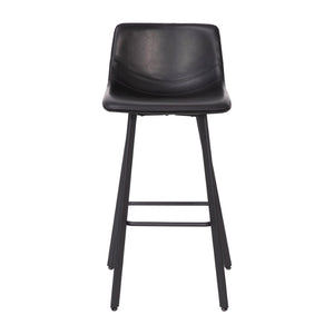 English Elm Caleb Modern Armless Barstools Set of 2 - Commercial-Grade Sturdy Design for Bars & Dining Areas Black LeatherSoft CH-212069-30-BK-GG
