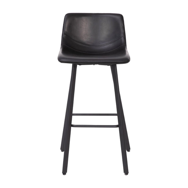 English Elm Caleb Modern Armless Barstools Set of 2 - Commercial-Grade Sturdy Design for Bars & Dining Areas Black LeatherSoft CH-212069-30-BK-GG