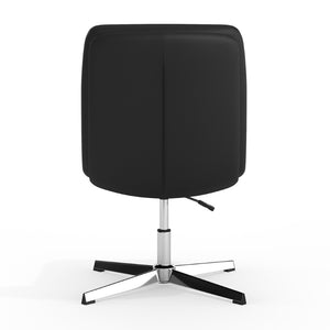 English Elm Chloe Commercial Mid-Back Task Office Chair with Ergonomic Design, Adjustable Height & Swivel Function Black LeatherSoft/Chrome Frame CH-232174-BK-GG