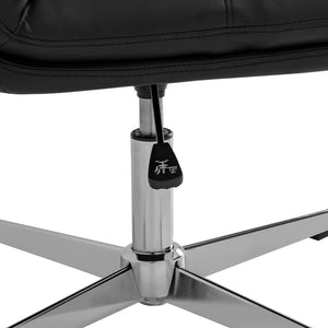 English Elm Chloe Commercial Mid-Back Task Office Chair with Ergonomic Design, Adjustable Height & Swivel Function Black LeatherSoft/Chrome Frame CH-232174-BK-GG