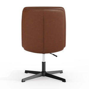 English Elm Chloe Commercial Mid-Back Task Office Chair with Ergonomic Design, Adjustable Height & Swivel Function Cognac LeatherSoft/Black Frame CH-232174-CGN-BK-GG