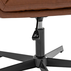 English Elm Chloe Commercial Wide Armless Task Office Chair with Ergonomic Support, Swivel, and Stable Base Cognac LeatherSoft/Black Frame CH-232196-CGN-BK-GG