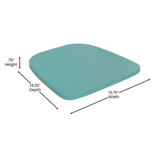 English Elm Luna Commercial Grade Metal Chair for Indoor-Outdoor Use - Durable, Stylish, and Stackable Design Mint Green Seat/White Frame CH-31270-WH-PL1M-GG