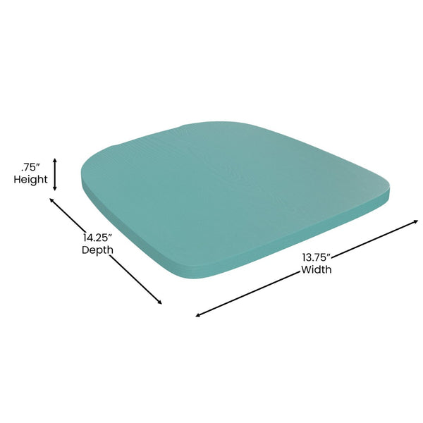 English Elm Luna Commercial Grade Metal Chair for Indoor-Outdoor Use - Durable, Stylish, and Stackable Design Mint Green Seat/White Frame CH-31270-WH-PL1M-GG