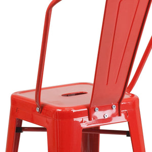 English Elm Kai Commercial Grade 24" High Metal Counter Height Stool for Indoor-Outdoor Use with Removable Back Red CH-31320-24GB-RED-GG