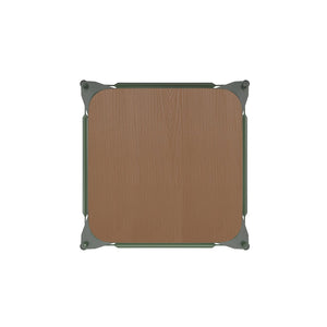 English Elm Kai Commercial-Grade 30" Backless Metal Barstool for Indoor-Outdoor Use, Durable & Lightweight Design Teak Seat/Green Frame CH-31320-30-GN-PL2T-GG