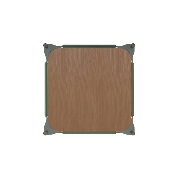 English Elm Kai Commercial-Grade 30" Backless Metal Barstool for Indoor-Outdoor Use, Durable & Lightweight Design Teak Seat/Green Frame CH-31320-30-GN-PL2T-GG