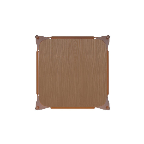 English Elm Kai Commercial-Grade 30" Backless Metal Barstool for Indoor-Outdoor Use, Durable & Lightweight Design Teak Seat/Orange Frame CH-31320-30-OR-PL2T-GG