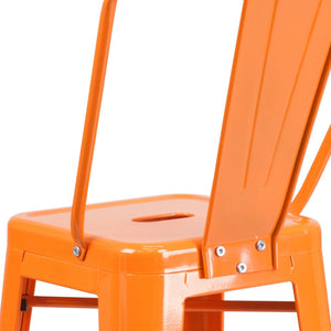 English Elm Kai Commercial Grade 30" High Metal Indoor-Outdoor Barstool with Versatile Removable Backrest Orange CH-31320-30GB-OR-GG