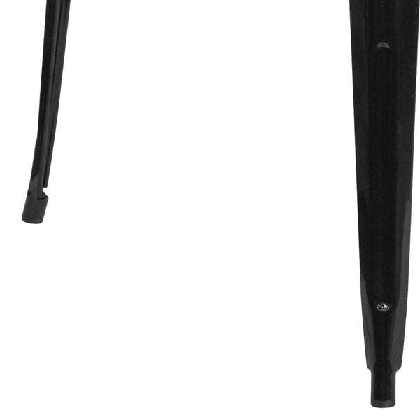 English Elm Nolan Commercial Grade Bar Height Table for Indoor and Outdoor Use - Durable, Stylish, Versatile Design Black 31.5" Square CH-51040-40-BK-GG