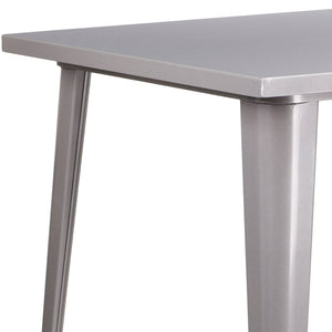 English Elm Nolan Commercial Grade Bar Height Table for Indoor and Outdoor Use - Durable, Stylish, Versatile Design Silver 31.5" Square CH-51040-40-SIL-GG