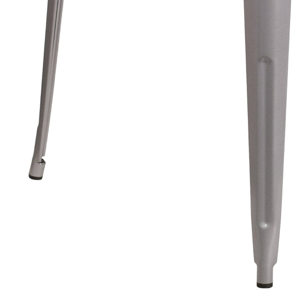 English Elm Nolan Commercial Grade Bar Height Table for Indoor and Outdoor Use - Durable, Stylish, Versatile Design Silver 31.5" Square CH-51040-40-SIL-GG