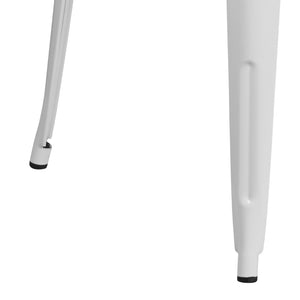 English Elm Jeffrey Commercial Grade Round Metal Table for Indoor-Outdoor Use – Stylish and Durable Design White 30" Round CH-51090-29-WH-GG