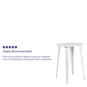 English Elm Philip Commercial-Grade Bar Height Table - Stylish Indoor-Outdoor Design for Cafes and Homes White 30" Round CH-51090-40-WH-GG