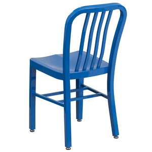 English Elm Gael Commercial-Grade Metal Chair for Indoor & Outdoor Use - Durable, Stylish, and Comfortable Seating Blue CH-61200-18-BL-GG