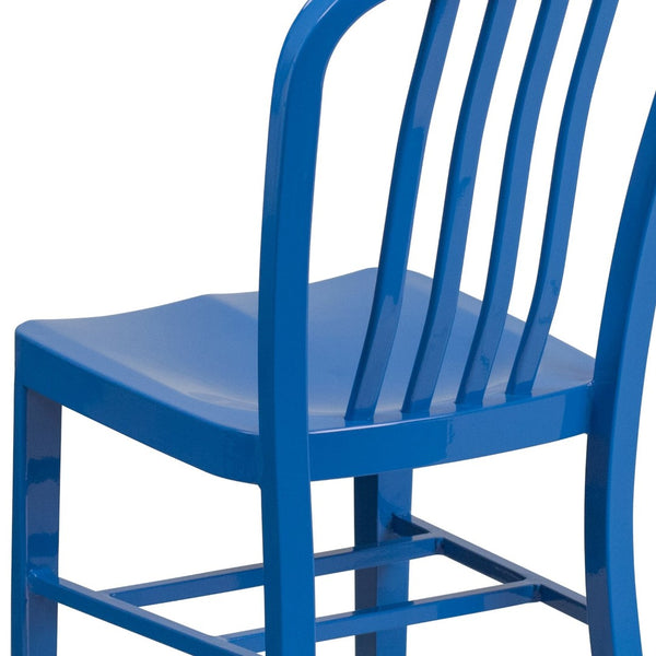 English Elm Gael Commercial-Grade Metal Chair for Indoor & Outdoor Use - Durable, Stylish, and Comfortable Seating Blue CH-61200-18-BL-GG