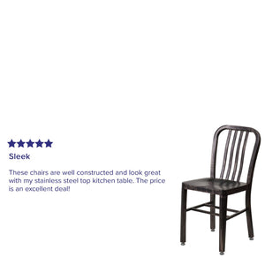 English Elm Gael Commercial-Grade Metal Chair for Indoor & Outdoor Use - Durable, Stylish, and Comfortable Seating Black-Antique Gold CH-61200-18-BQ-GG