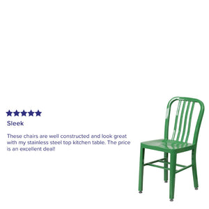 English Elm Gael Commercial-Grade Metal Chair for Indoor & Outdoor Use - Durable, Stylish, and Comfortable Seating Green CH-61200-18-GN-GG
