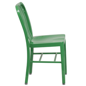 English Elm Gael Commercial-Grade Metal Chair for Indoor & Outdoor Use - Durable, Stylish, and Comfortable Seating Green CH-61200-18-GN-GG