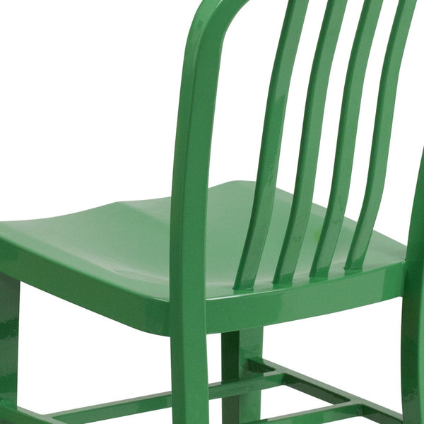 English Elm Gael Commercial-Grade Metal Chair for Indoor & Outdoor Use - Durable, Stylish, and Comfortable Seating Green CH-61200-18-GN-GG
