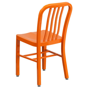 English Elm Gael Commercial-Grade Metal Chair for Indoor & Outdoor Use - Durable, Stylish, and Comfortable Seating Orange CH-61200-18-OR-GG