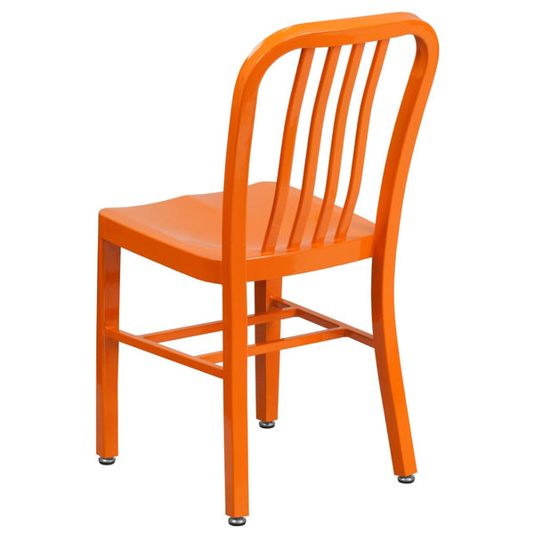 English Elm Gael Commercial-Grade Metal Chair for Indoor & Outdoor Use - Durable, Stylish, and Comfortable Seating Orange CH-61200-18-OR-GG