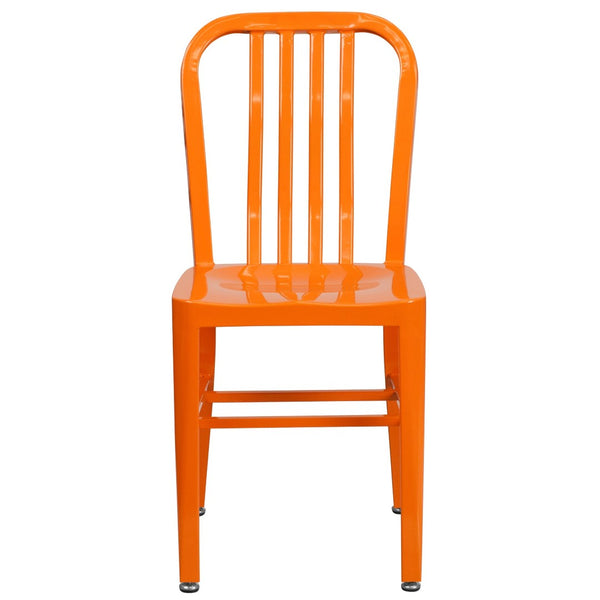 English Elm Gael Commercial-Grade Metal Chair for Indoor & Outdoor Use - Durable, Stylish, and Comfortable Seating Orange CH-61200-18-OR-GG