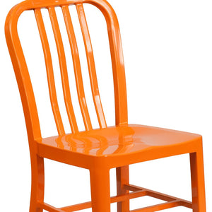 English Elm Gael Commercial-Grade Metal Chair for Indoor & Outdoor Use - Durable, Stylish, and Comfortable Seating Orange CH-61200-18-OR-GG