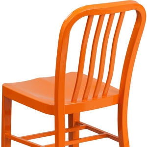 English Elm Gael Commercial-Grade Metal Chair for Indoor & Outdoor Use - Durable, Stylish, and Comfortable Seating Orange CH-61200-18-OR-GG