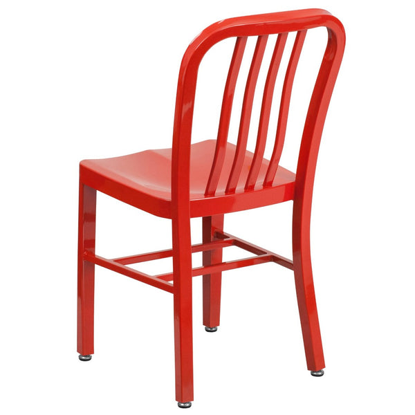 English Elm Gael Commercial-Grade Metal Chair for Indoor & Outdoor Use - Durable, Stylish, and Comfortable Seating Red CH-61200-18-RED-GG