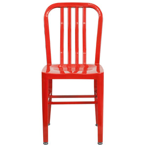 English Elm Gael Commercial-Grade Metal Chair for Indoor & Outdoor Use - Durable, Stylish, and Comfortable Seating Red CH-61200-18-RED-GG
