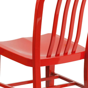 English Elm Gael Commercial-Grade Metal Chair for Indoor & Outdoor Use - Durable, Stylish, and Comfortable Seating Red CH-61200-18-RED-GG