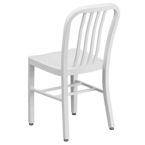 English Elm Gael Commercial-Grade Metal Chair for Indoor & Outdoor Use - Durable, Stylish, and Comfortable Seating White CH-61200-18-WH-GG