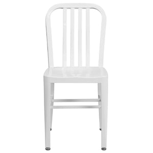 English Elm Gael Commercial-Grade Metal Chair for Indoor & Outdoor Use - Durable, Stylish, and Comfortable Seating White CH-61200-18-WH-GG