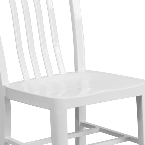 English Elm Gael Commercial-Grade Metal Chair for Indoor & Outdoor Use - Durable, Stylish, and Comfortable Seating White CH-61200-18-WH-GG
