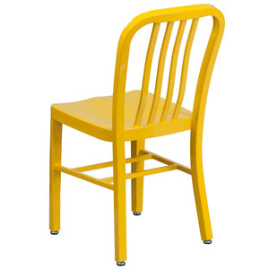 English Elm Gael Commercial-Grade Metal Chair for Indoor & Outdoor Use - Durable, Stylish, and Comfortable Seating Yellow CH-61200-18-YL-GG