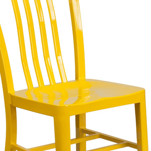 English Elm Gael Commercial-Grade Metal Chair for Indoor & Outdoor Use - Durable, Stylish, and Comfortable Seating Yellow CH-61200-18-YL-GG