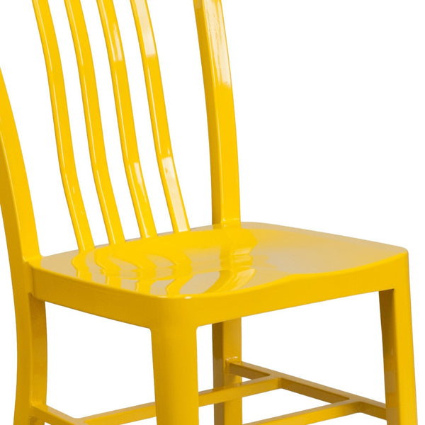 English Elm Gael Commercial-Grade Metal Chair for Indoor & Outdoor Use - Durable, Stylish, and Comfortable Seating Yellow CH-61200-18-YL-GG