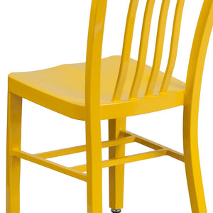 English Elm Gael Commercial-Grade Metal Chair for Indoor & Outdoor Use - Durable, Stylish, and Comfortable Seating Yellow CH-61200-18-YL-GG