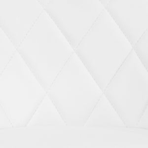 English Elm Dale Contemporary Vinyl Bucket Seat Barstool with Diamond Back and Chrome Base for Modern Spaces White CH-82028A-WH-GG