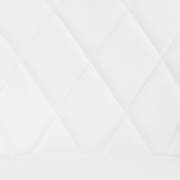 English Elm Dale Contemporary Vinyl Bucket Seat Barstool with Diamond Back and Chrome Base for Modern Spaces White CH-82028A-WH-GG