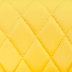 English Elm Dale Contemporary Vinyl Bucket Seat Barstool with Diamond Back and Chrome Base for Modern Spaces Yellow CH-82028A-YEL-GG